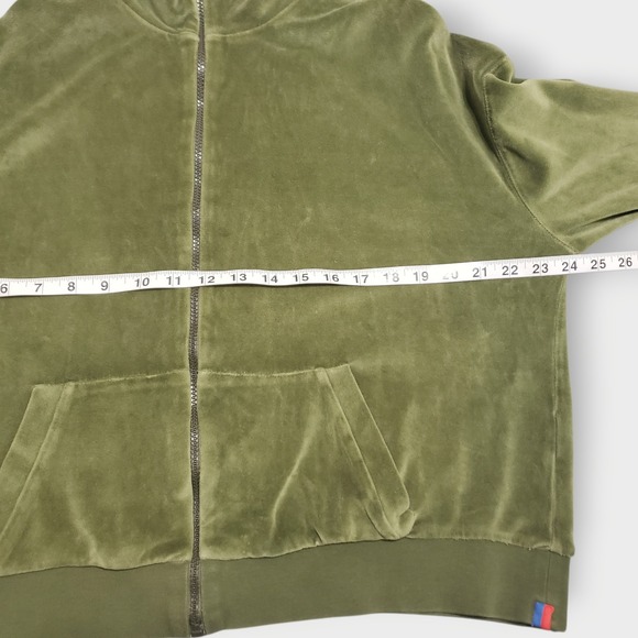 Kule Womens Velour Tracksuit Olive Green Full Zip Jacket and Joggers Set Size M - Picture 7 of 16
